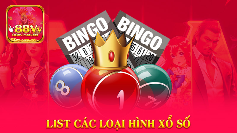 List các loại hình xổ số